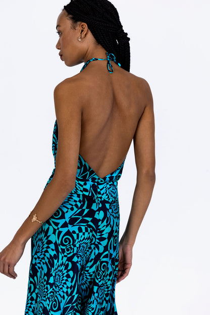 Silk Crossover Halterneck Top