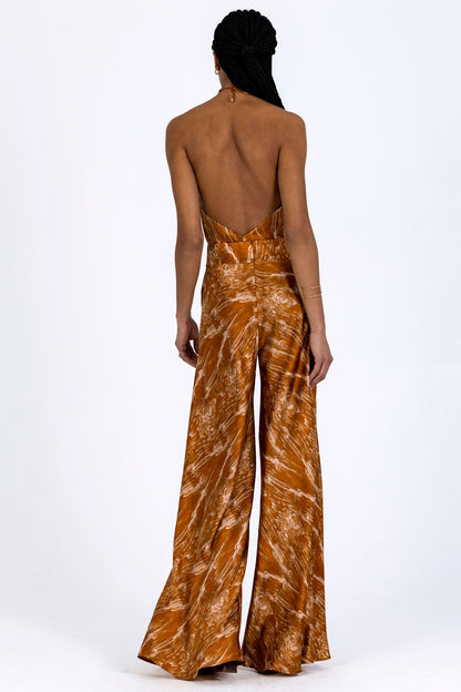 Silk Flared Palazzo Pants