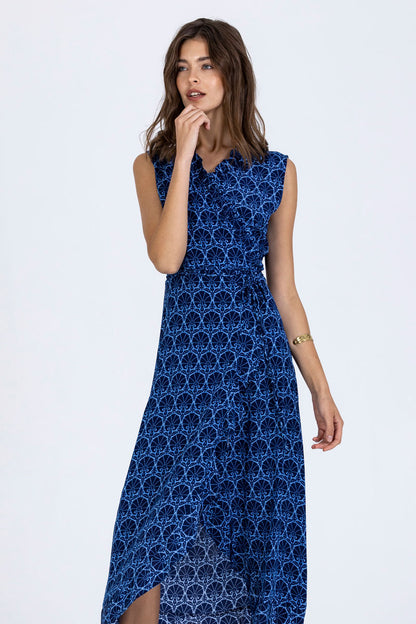 Silk Frilled Wrap Dress