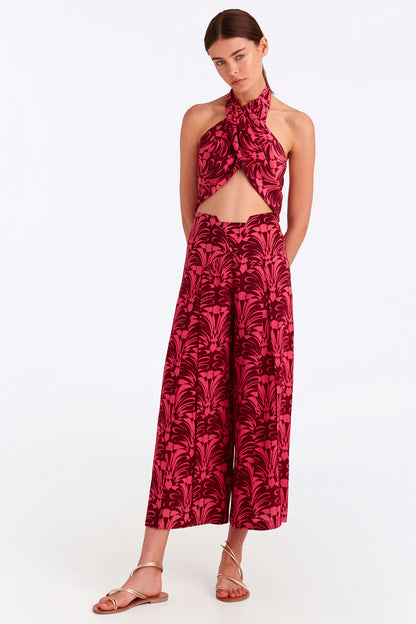 Silk Contour Waist Crop Pants