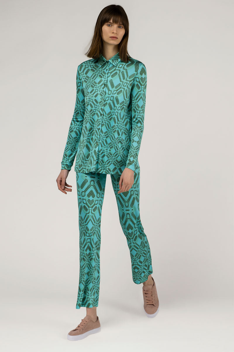 Silk Jersey Crop Pants