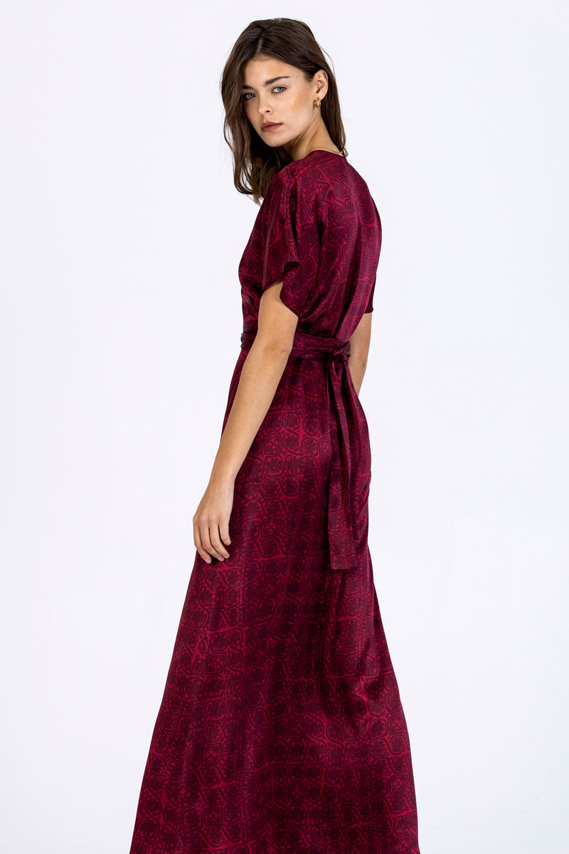 Silk Sleeved Wrap Dress