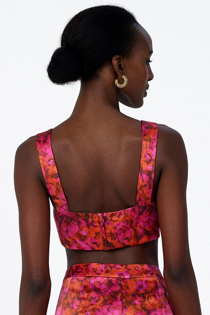 Silk Gathered Crop Top