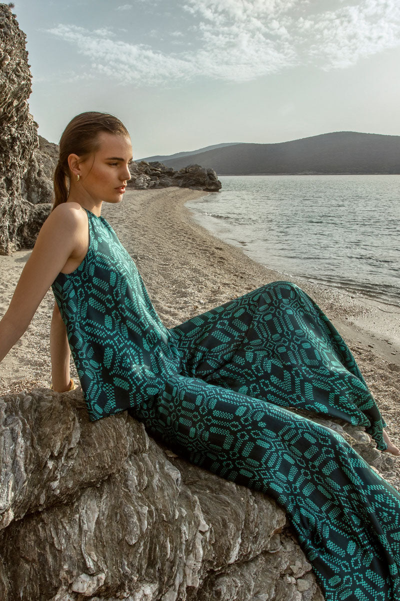 Silk Flared Trousers