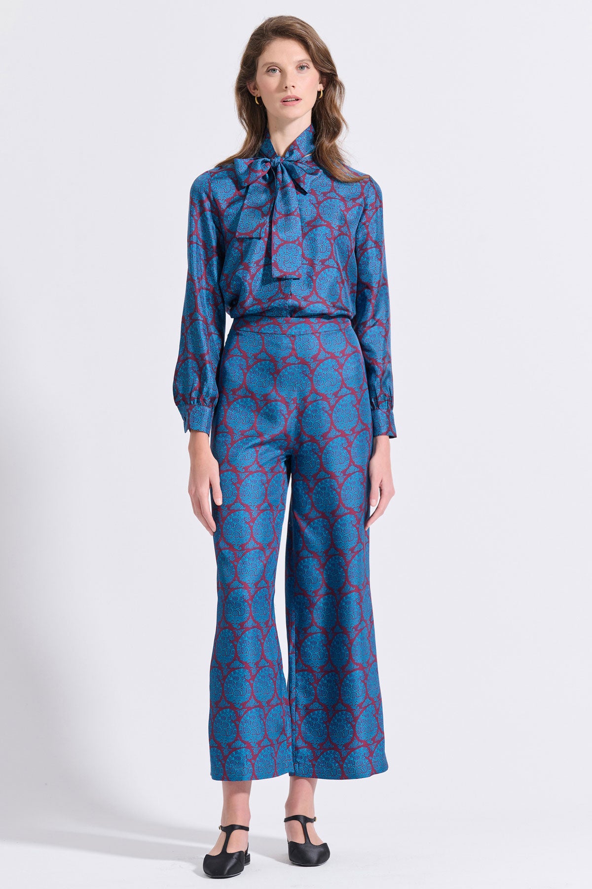 Silk Straight Leg Pants