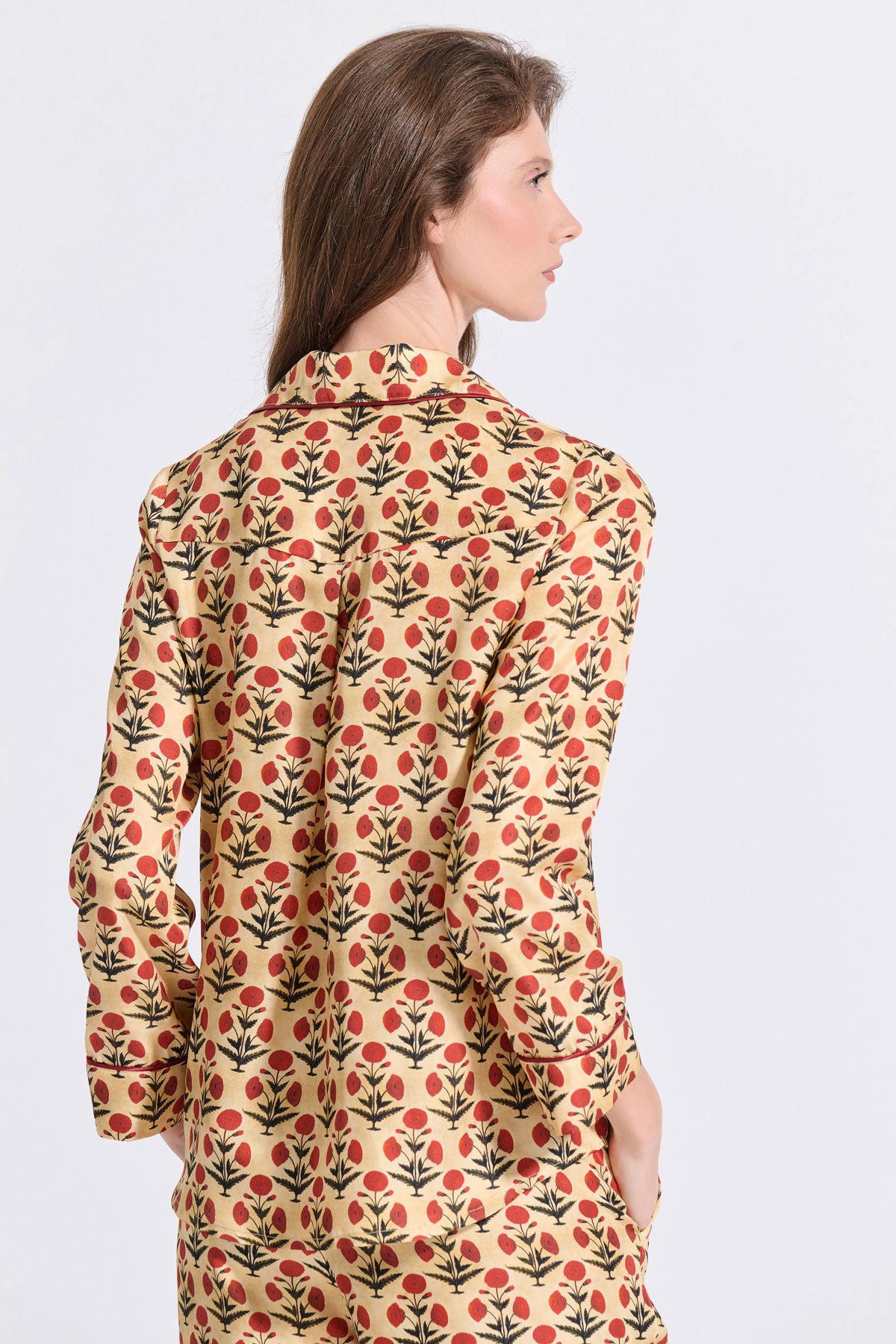 Silk Shirt with Piping