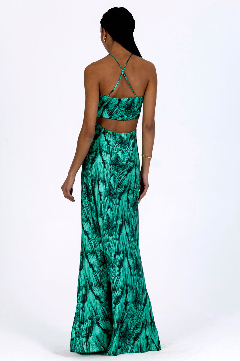 Silk Bias Cutout Dress