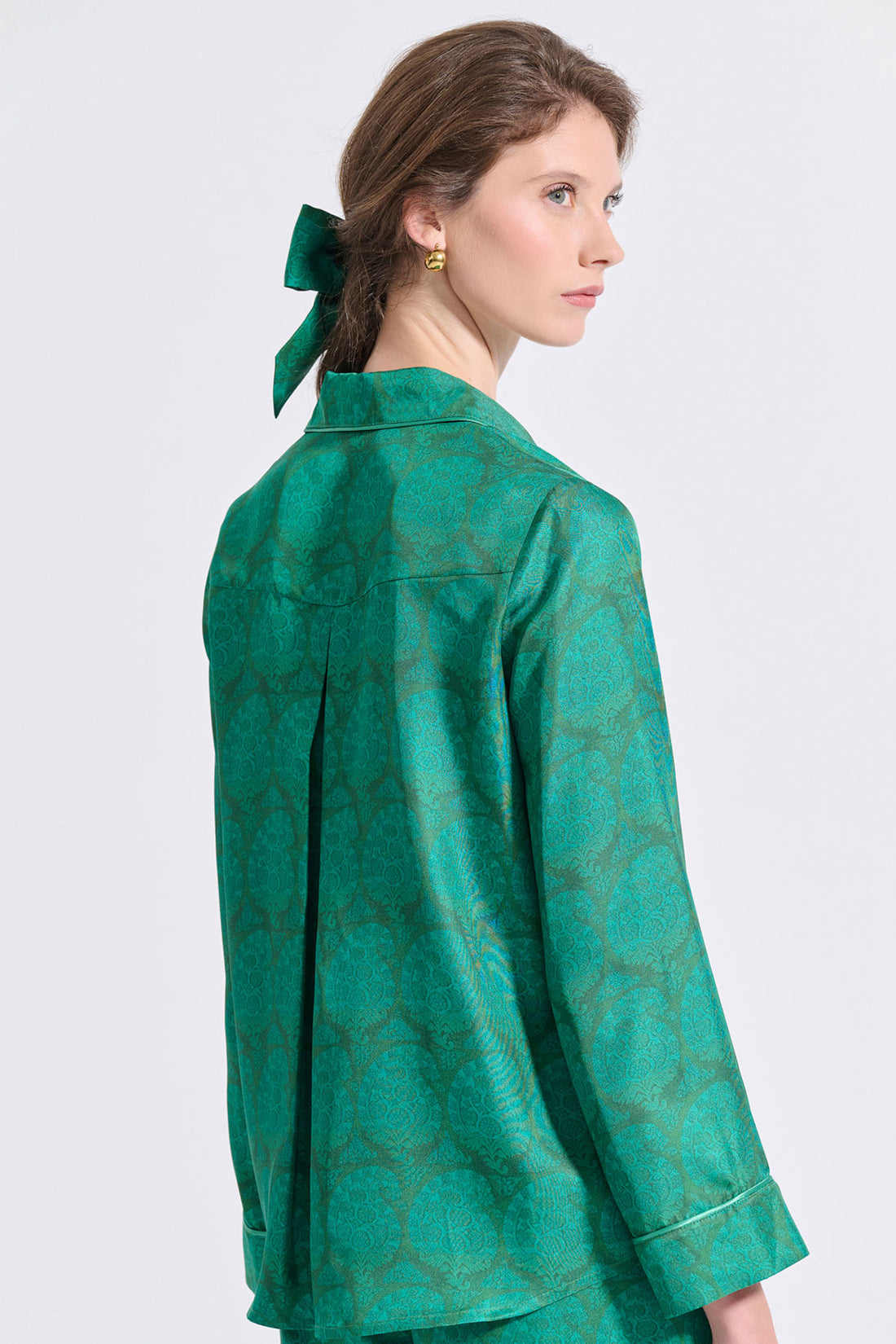 Silk Shirt with Piping