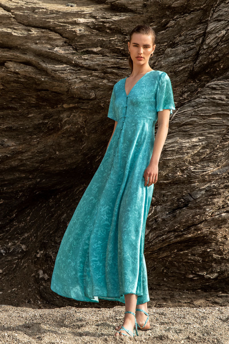 Short-Sleeved Maxi Dress