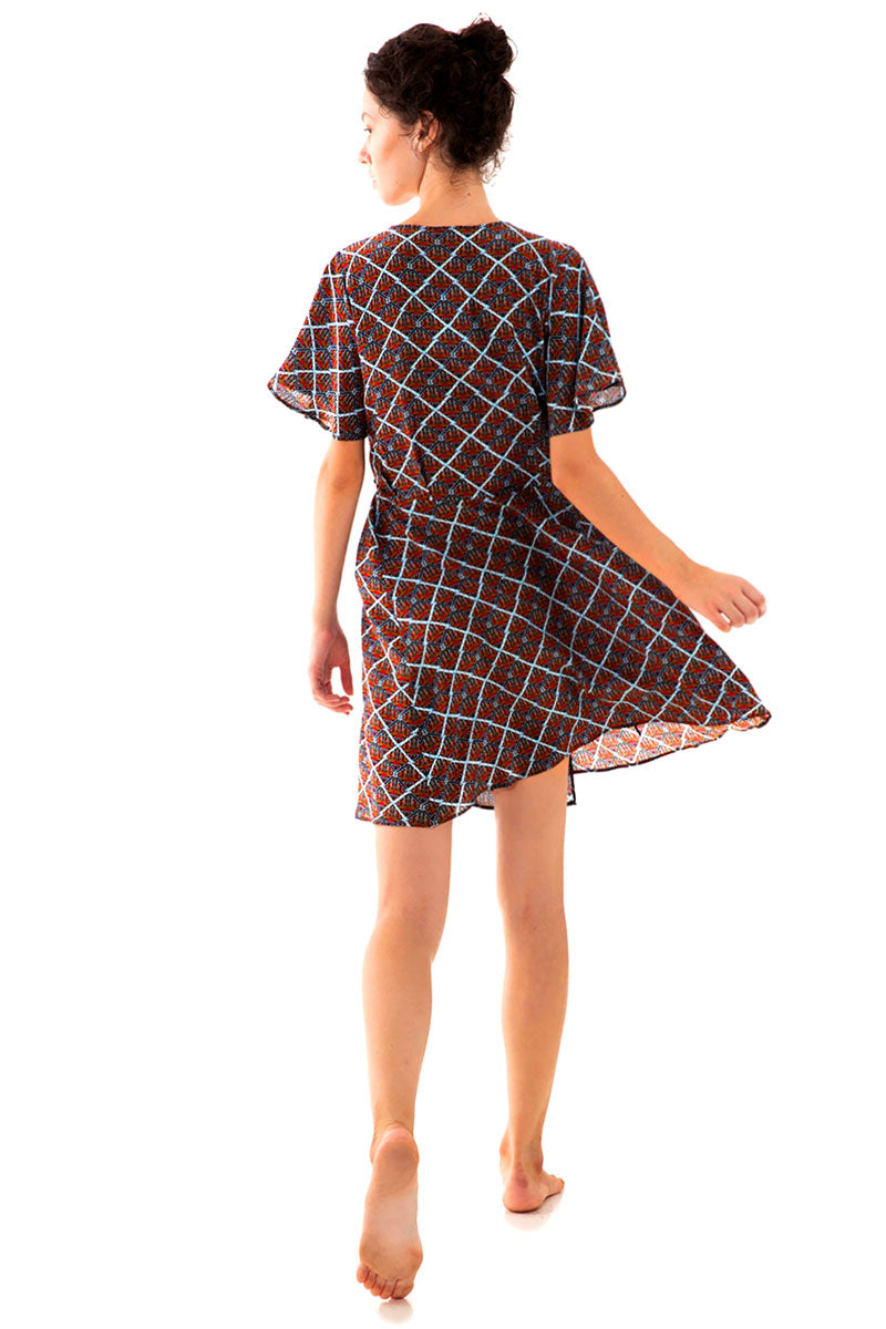 Mini Sleeved Wrap Dress