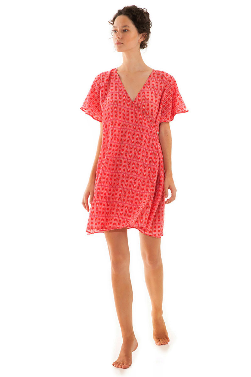 Mini Sleeved Wrap Dress