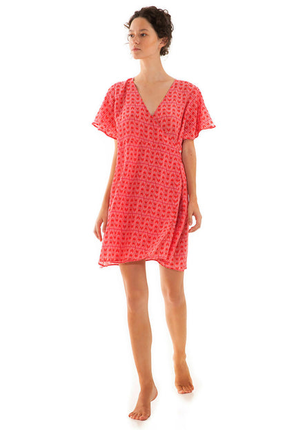 Mini Sleeved Wrap Dress