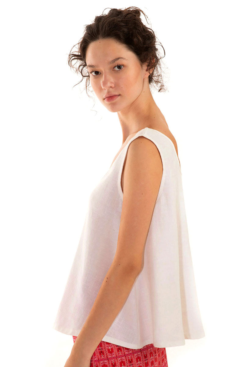 Linen Sleeveless Top