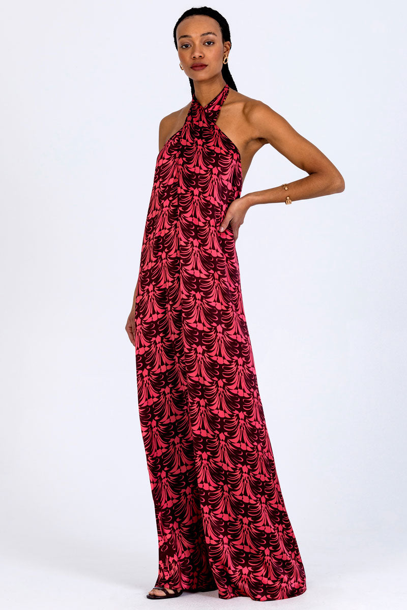 Crossover Halterneck Dress