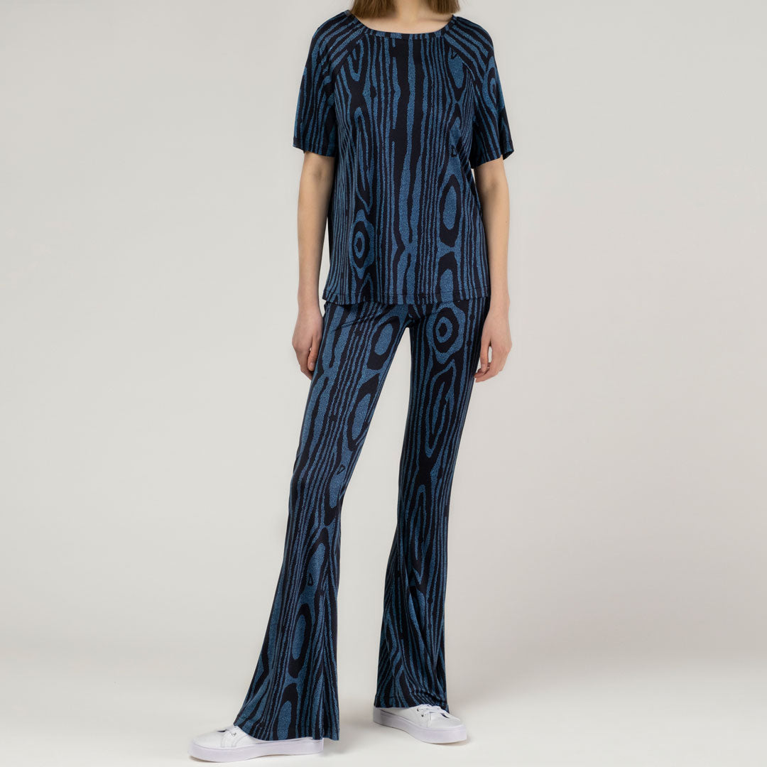 Silk Jersey Flared Pants