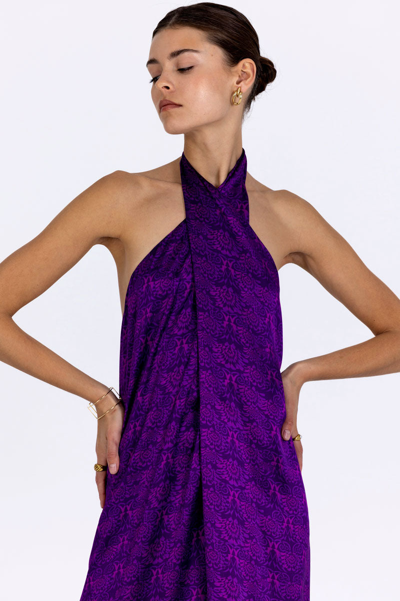 Crossover Halterneck Dress