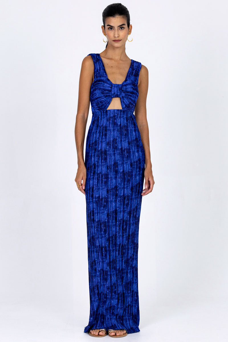 Knotted Plissé Dress