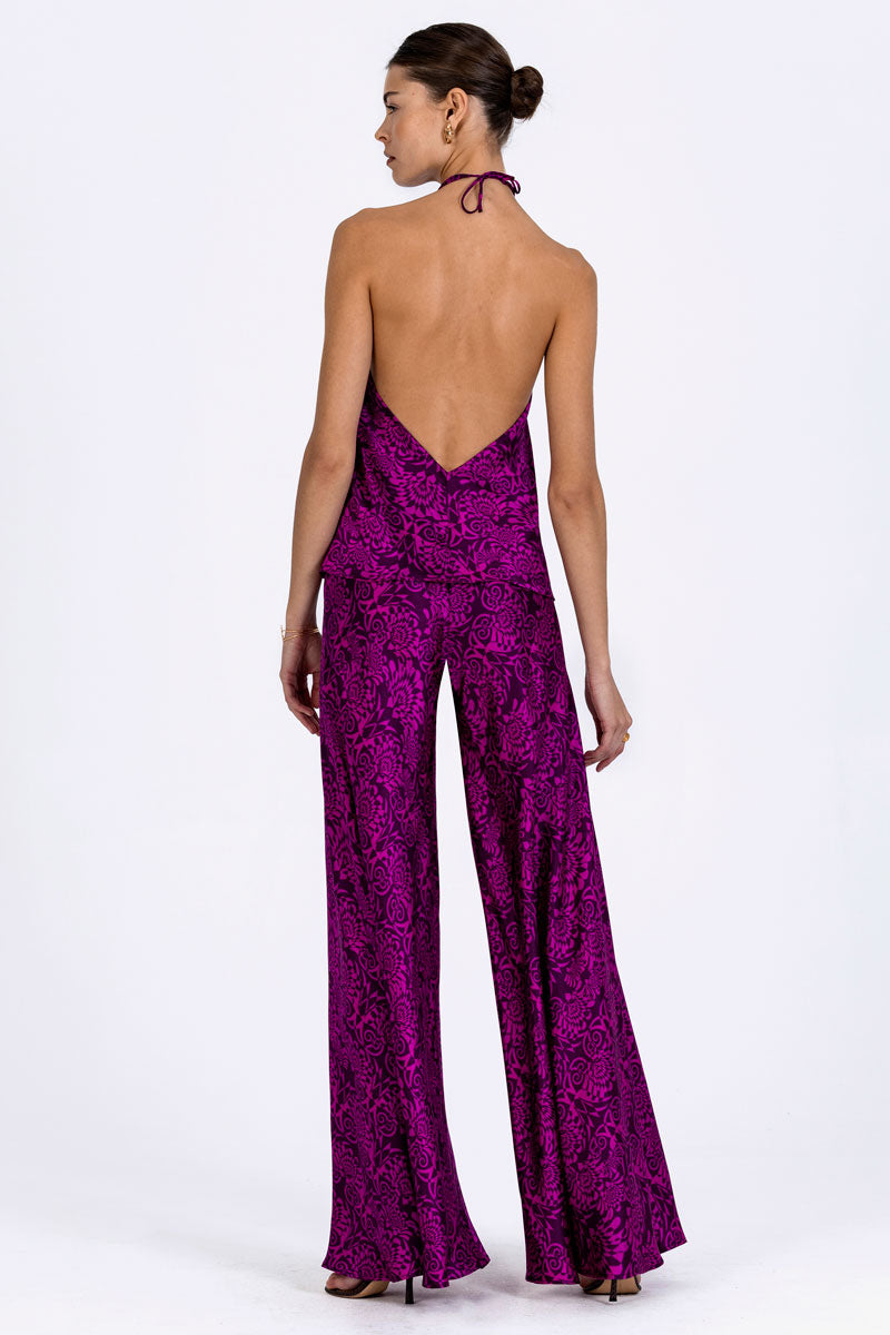 Silk Flared Palazzo Pants