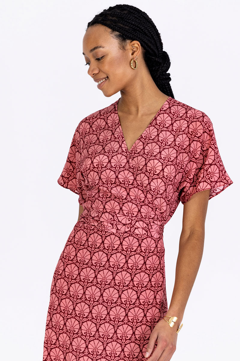 Silk Sleeved Wrap Dress