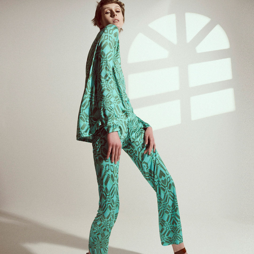 Silk Jersey Crop Pants