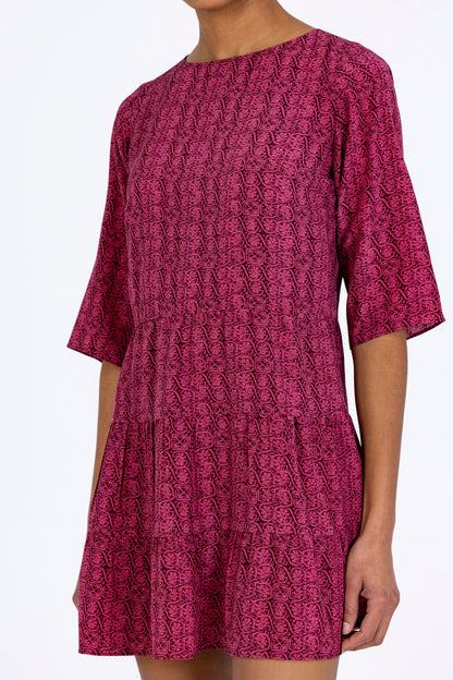 Silk Sleeved Mini Dress