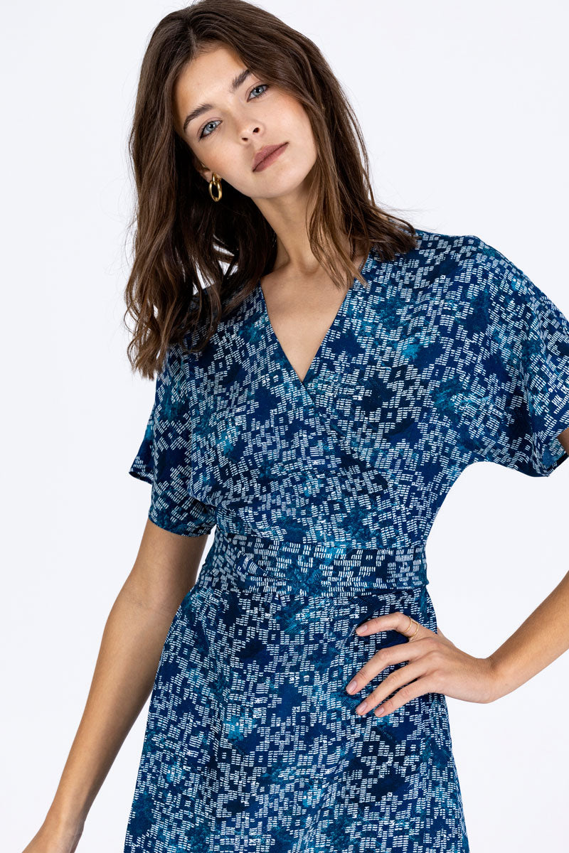 Silk Sleeved Wrap Dress