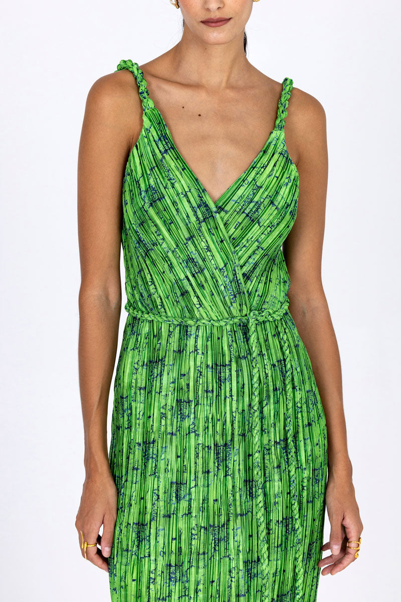 Plissé Wrap Style Dress