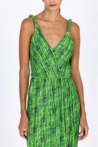 Plissé Wrap Style Dress