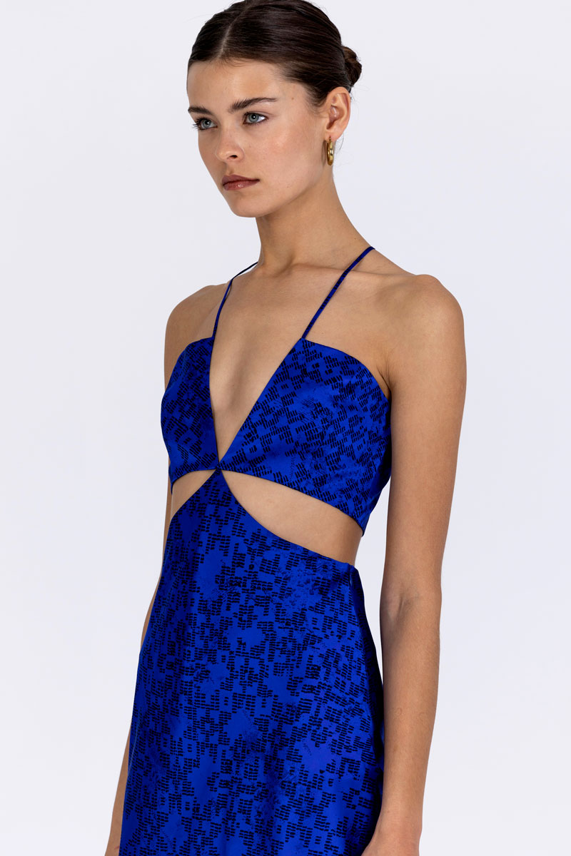 Silk Bias Cutout Dress