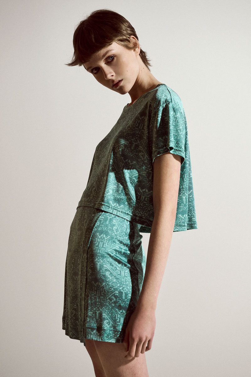 Silk Jersey Crop T-shirt