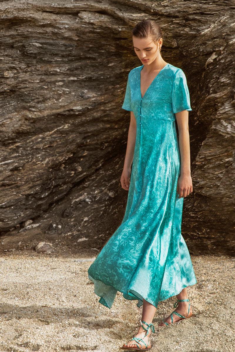 Short-Sleeved Maxi Dress