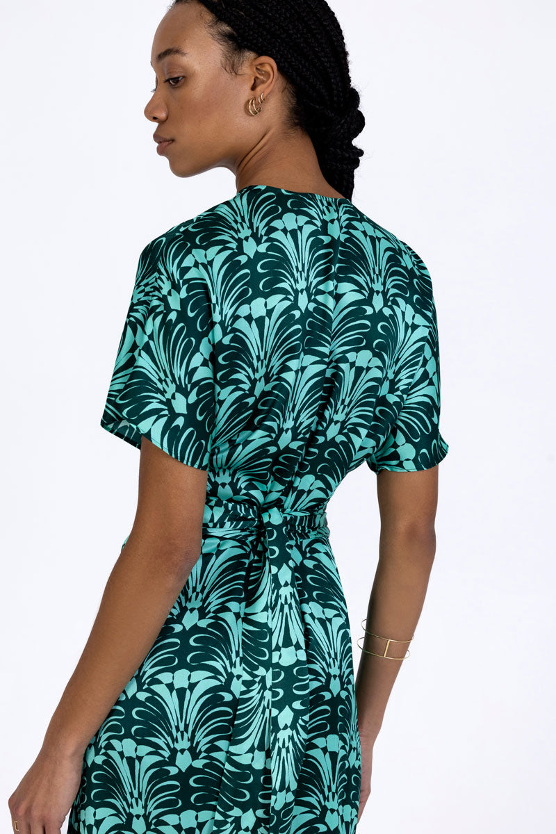 Silk Sleeved Wrap Dress