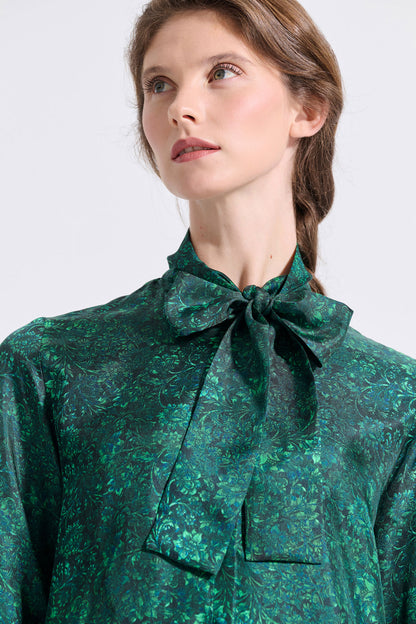 Silk Bow Tie Shirt