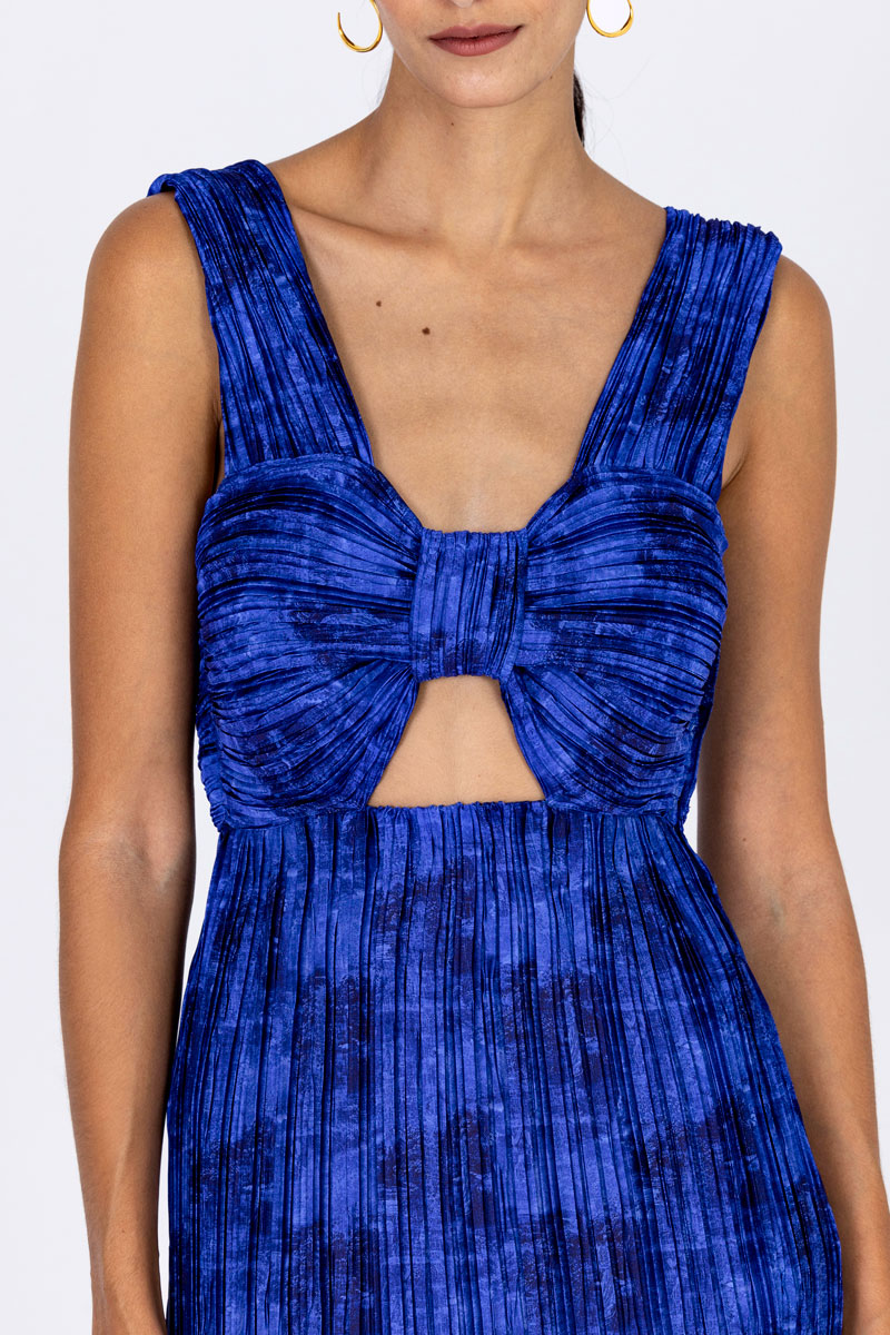 Knotted Plissé Dress