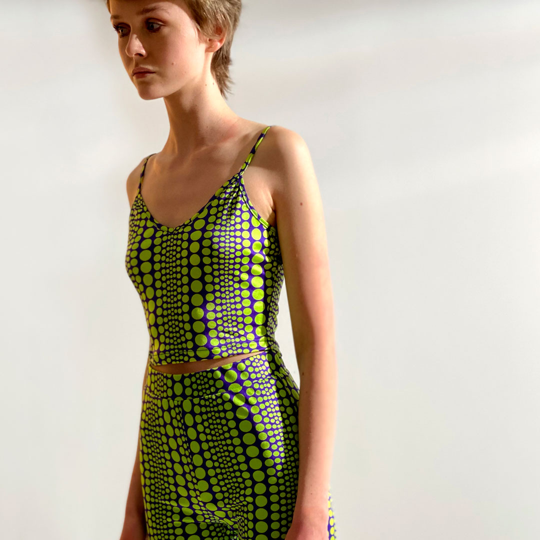 Silk Jersey Thin Strap Crop Top