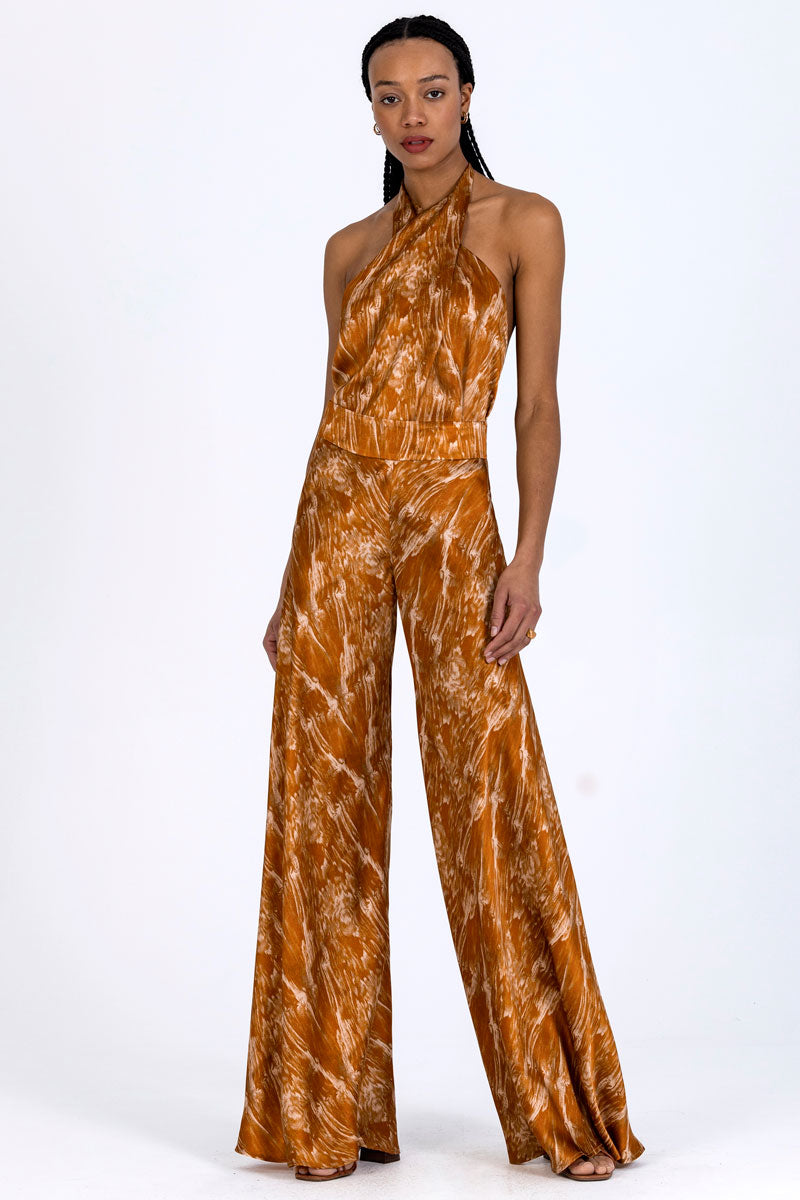 Silk Flared Palazzo Pants