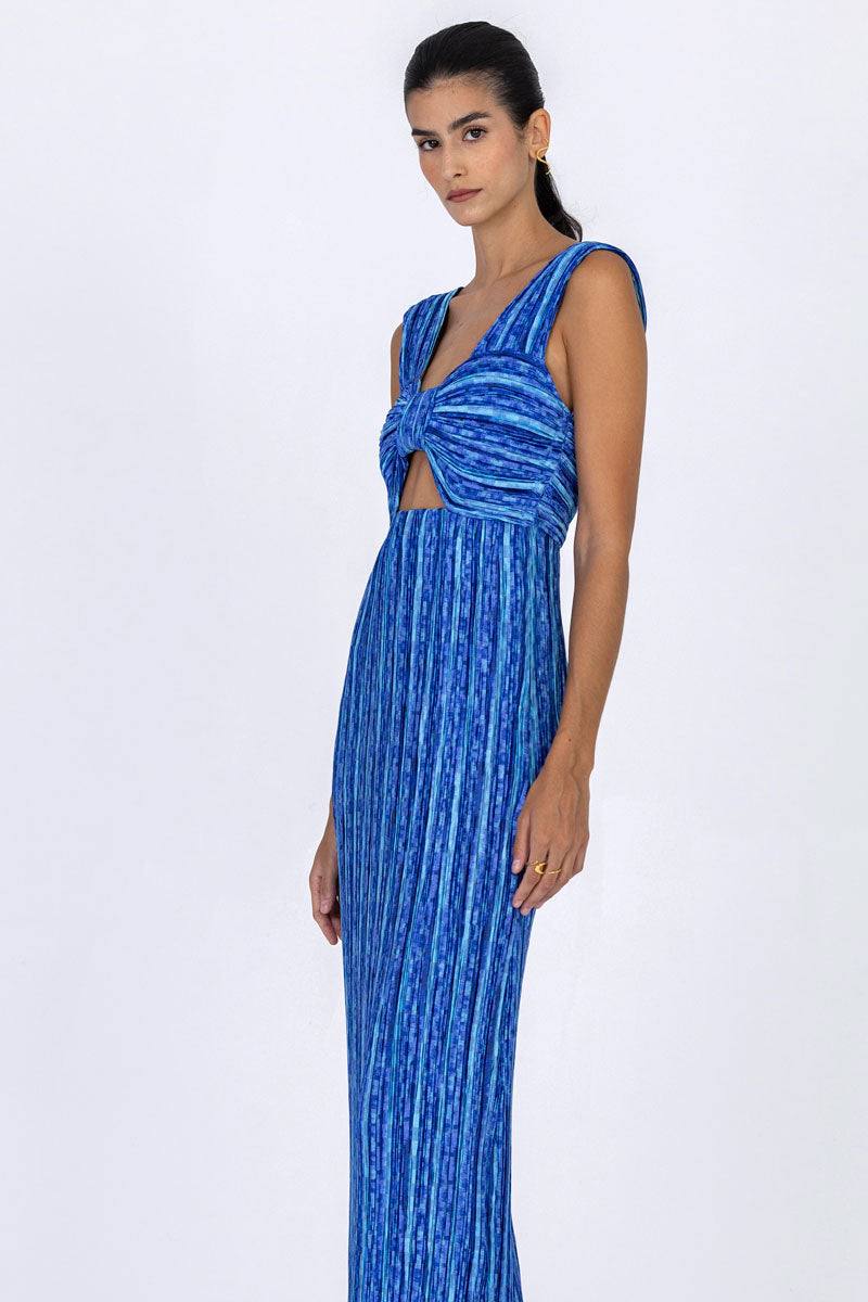 Knotted Plissé Dress