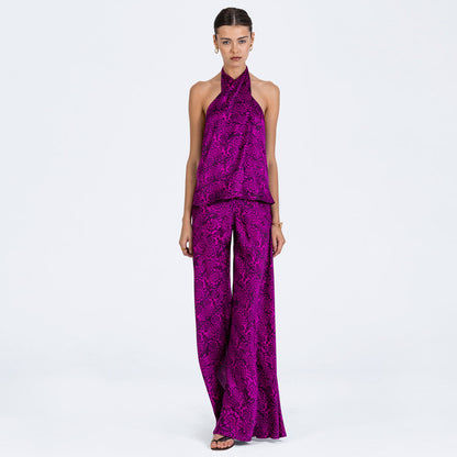 Silk Flared Palazzo Pants