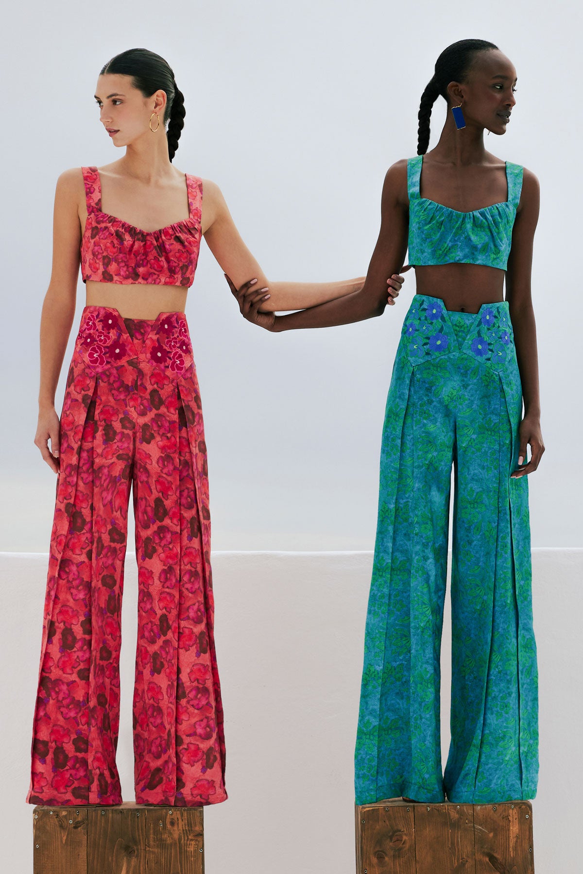 Silk Gathered Crop Top