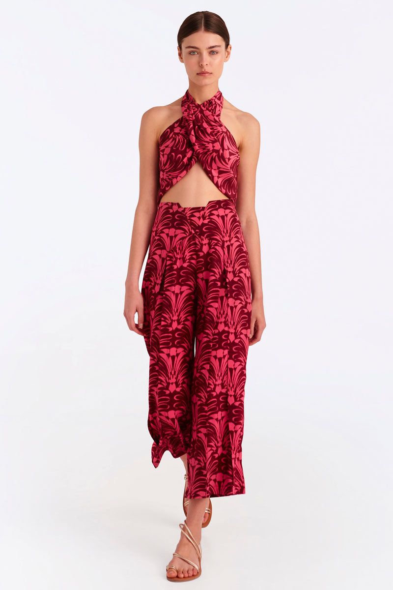 Silk Contour Waist Crop Pants