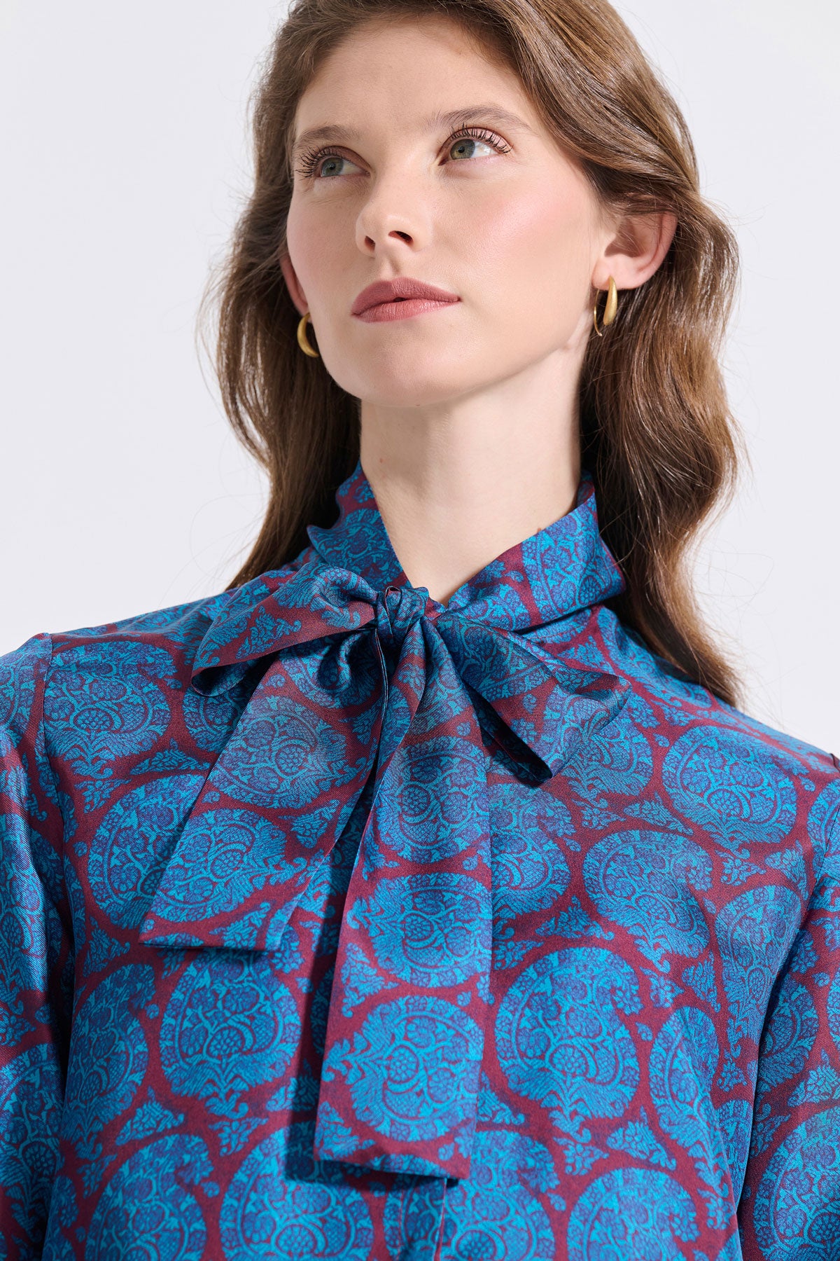 Silk Bow Tie Shirt
