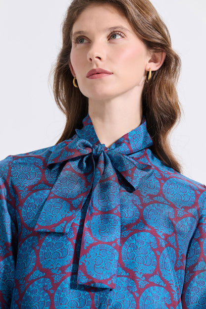 Silk Bow Tie Shirt