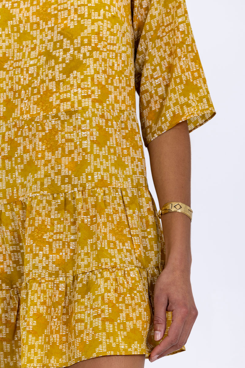 Silk Sleeved Mini Dress