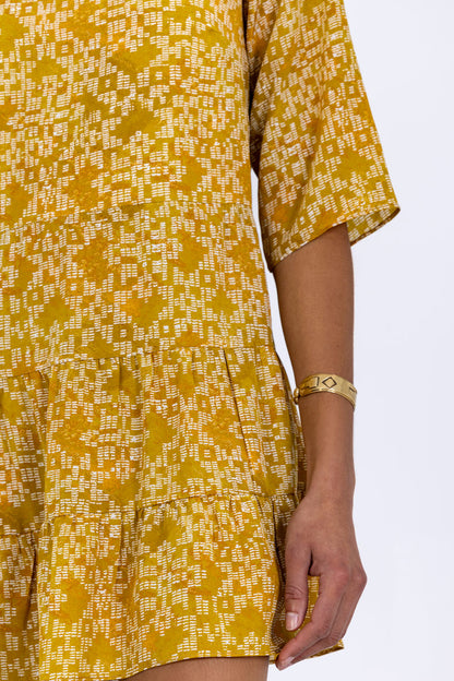 Silk Sleeved Mini Dress