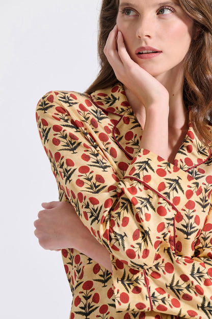 Silk Shirt with Piping