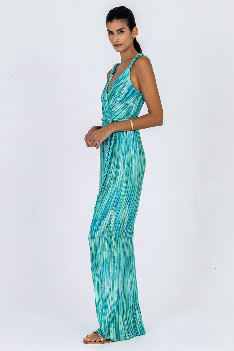 Plissé Wrap Style Dress