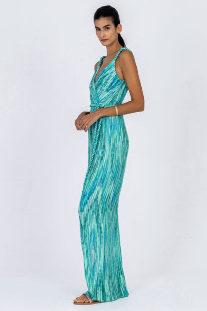 Plissé Wrap Style Dress