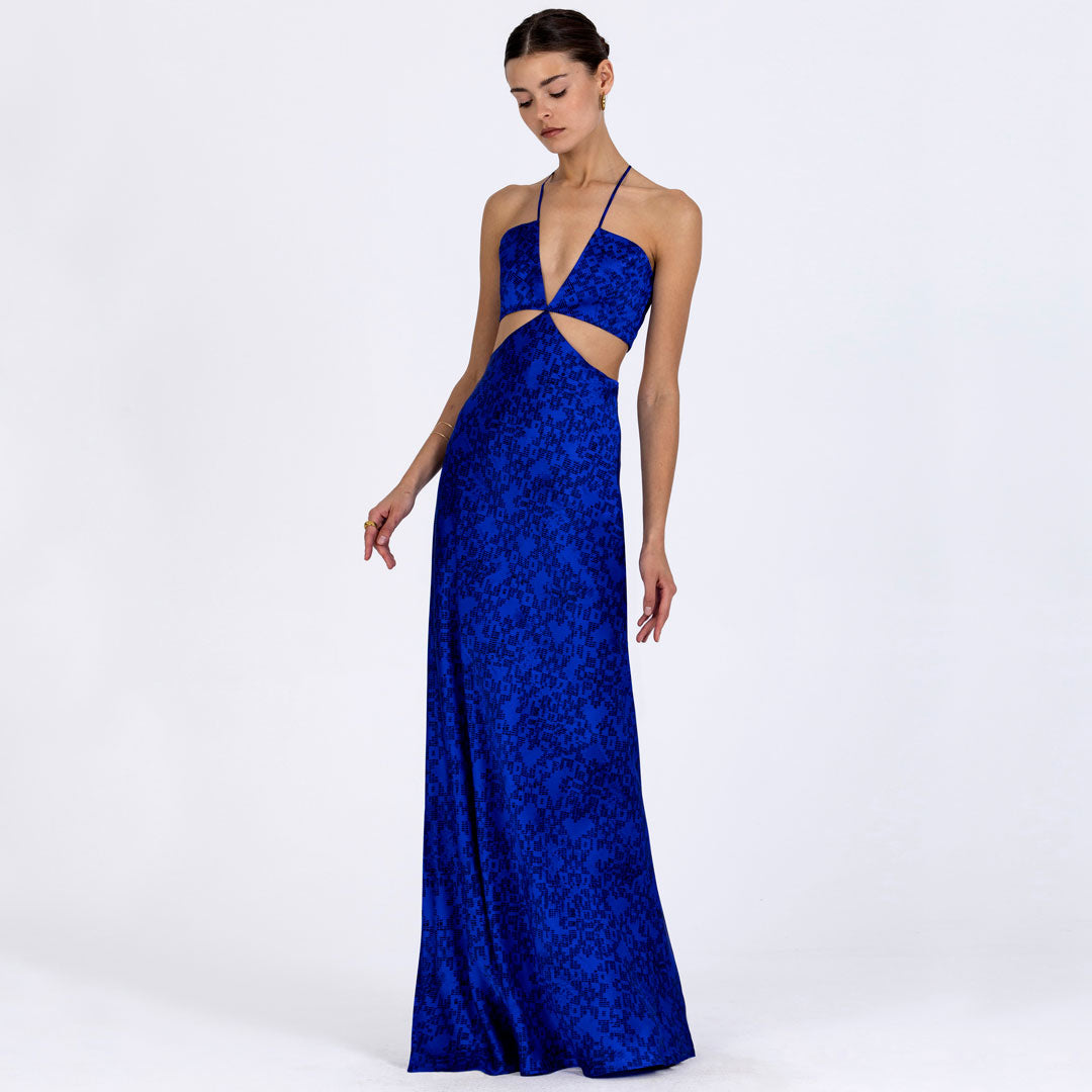 Silk Bias Cutout Dress