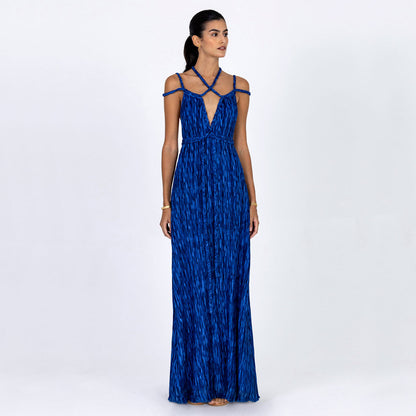 Braided Plissé Dress