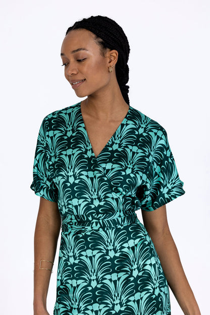 Silk Sleeved Wrap Dress